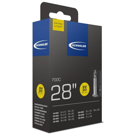 SCHWALBE Duša SV20 700x18/25C FV 50mm (18/25-622) 65g exlight