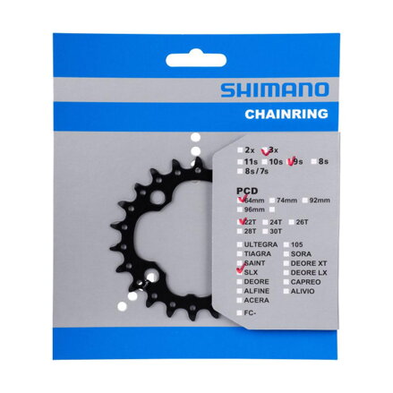 SHIMANO FC-M660/617 Prevodnik 22z. SLX/Deore 10-k. čierny 64mm