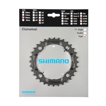 SHIMANO FC-M430 Prevodník 32z. Alivio 9-k. čierny 104mm
