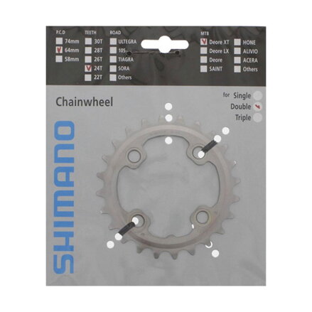 SHIMANO FC-M785 Prevodník 24z. XT strieb. 64mm