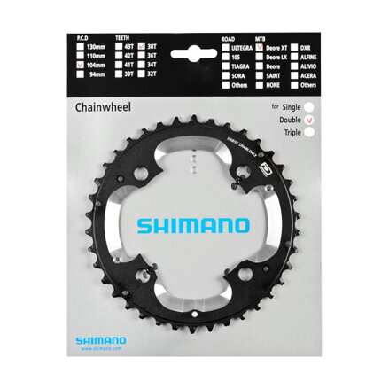 SHIMANO FC-M785 Prevodnik 38z. XT 38/26z. čierny 104mm