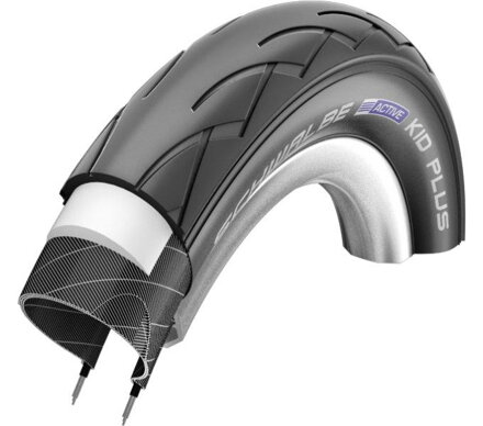 SCHWALBE Plášť KID PLUS (47-288) 14x1.75 Active 50EPI PunctureGuard 450g Čierny