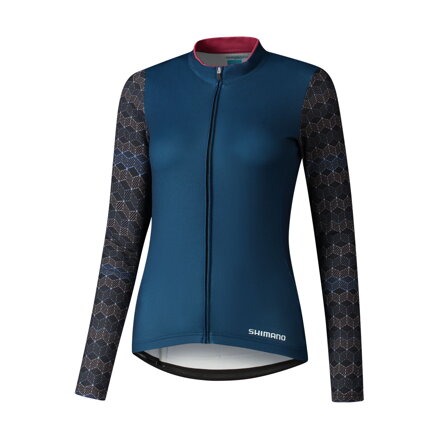 SHIMANO Dres dámsky KAEDE PRINTED LONG modrý