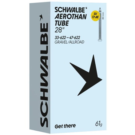 SCHWALBE Duša AEROTHAN TUBE SV17-AE (33/47-622) FV 80mm 61g TPU