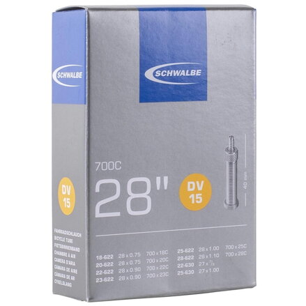 SCHWALBE Duša DV15 (18/28-622/630) DV 40mm 105g SCHWALBE Duša DV15 (18/28-622/630) DV 40mm 105g