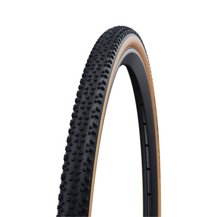 SCHWALBE Plášť X-ONE ALLROUND 700x33C (33-622) 67EPI 390g TLE Perf RaceGuard Addix hnedý bok skladací
