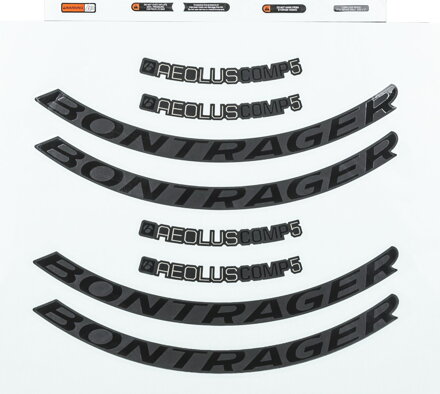 Bontrager Aeolus Comp Rim Decal Set - Antracitová/čierna