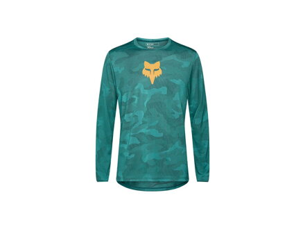 Dres Fox Racing x Trek Ranger s dlhými rukávmi na horskú cyklistiku - Tmavozelená