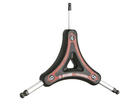 Unior 3-Way Ball End Hex Wrench - Čierna