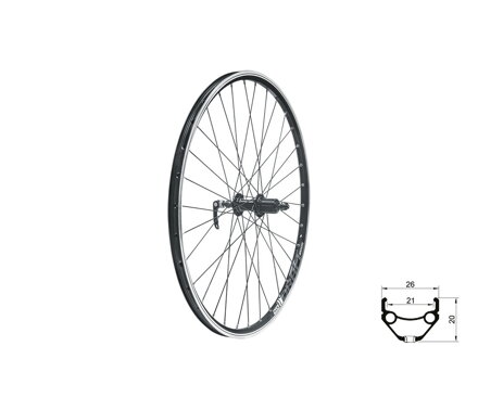 Zapletené koleso zadné KLS DRAFT V-brake R, 28/29", black