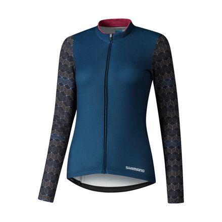 SHIMANO Dres dámsky KAEDE PRINTED LONG modrý