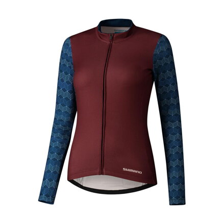 SHIMANO Dres dámsky KAEDE PRINTED LONG bordový/navy
