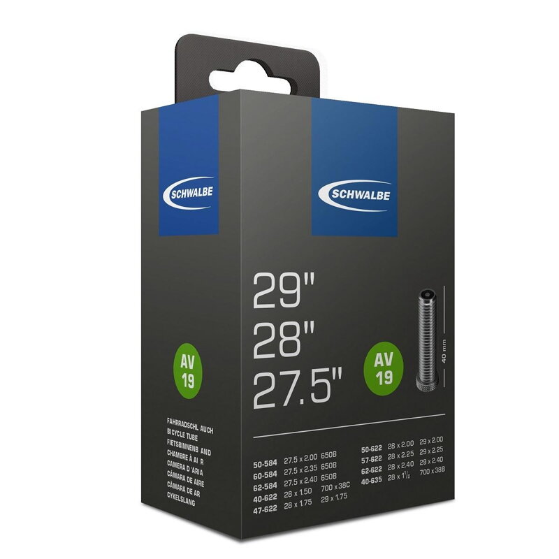 SCHWALBE Duša AV19 27.5x2.00/2.35 29x1.75/2.40 40mm (40/62-584/635) 220g SCHWALBE Duša AV19 27.5x2.00/2.35 29x1.75/2.40 40mm (40/62-584/635) 220g