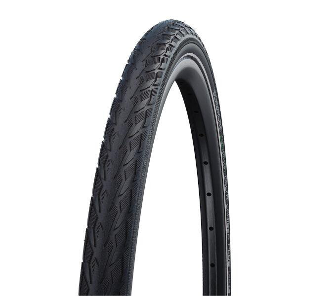 SCHWALBE Plášť DELTA CRUISER PLUS (28-622) 28x1.10 700x28C PunctureGuard 50EPI 590g Biely bok reflex  Green