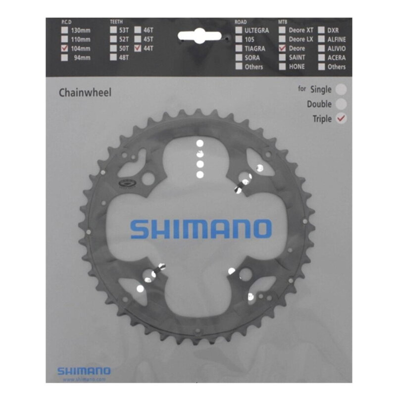 SHIMANO Prevodník 44z. na FC-M590 Deore šedý 104mm SHIMANO Prevodník 44z. na FC-M590 Deore šedý 104mm