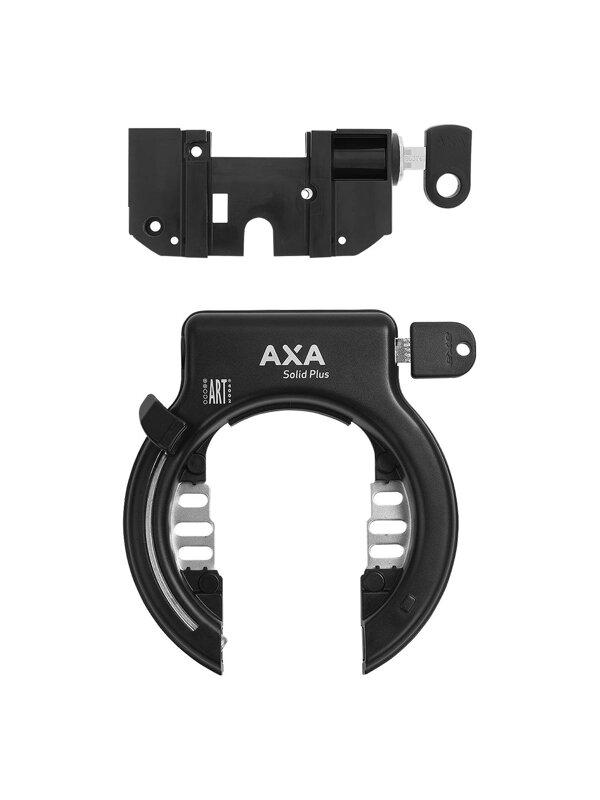 AXA Bosch 2 Rack Battery with Solid-Plus Ring Lock & Removeable Key - Čierna