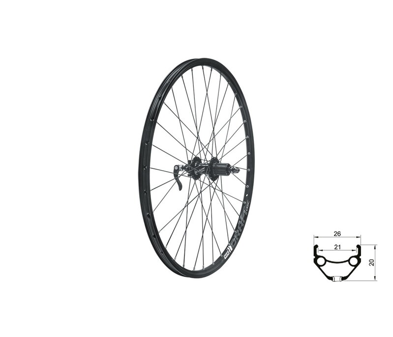 Zapletené koleso zadné KLS DRAFT DSC R, 28/29", black Zapletené koleso zadné KLS DRAFT DSC R, 28/29", black