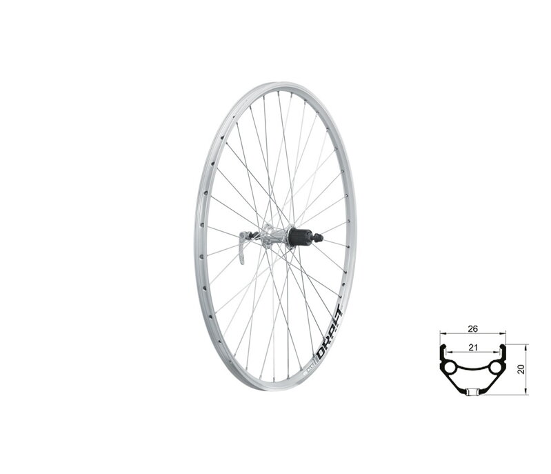 Zapletené koleso zadné KLS DRAFT V-brake R, 28/29", silver Zapletené koleso zadné KLS DRAFT V-brake R, 28/29", silver