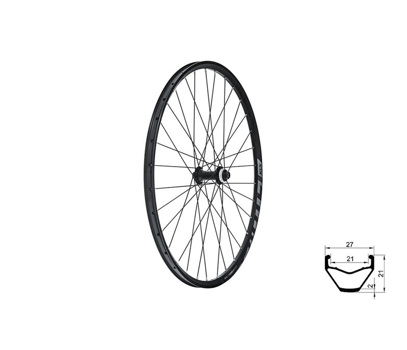Zapletené koleso predné KLS VALOR 21 DSC F, 28/29", black Zapletené koleso predné KLS VALOR 21 DSC F, 28/29", black