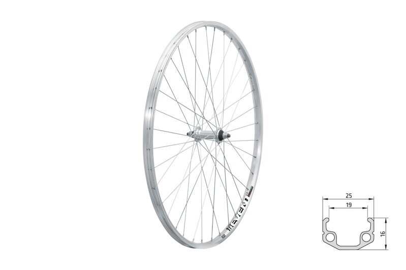 Zapletené koleso predné KLS EVENT V-brake F, 28", silver Zapletené koleso predné KLS EVENT V-brake F, 28", silver