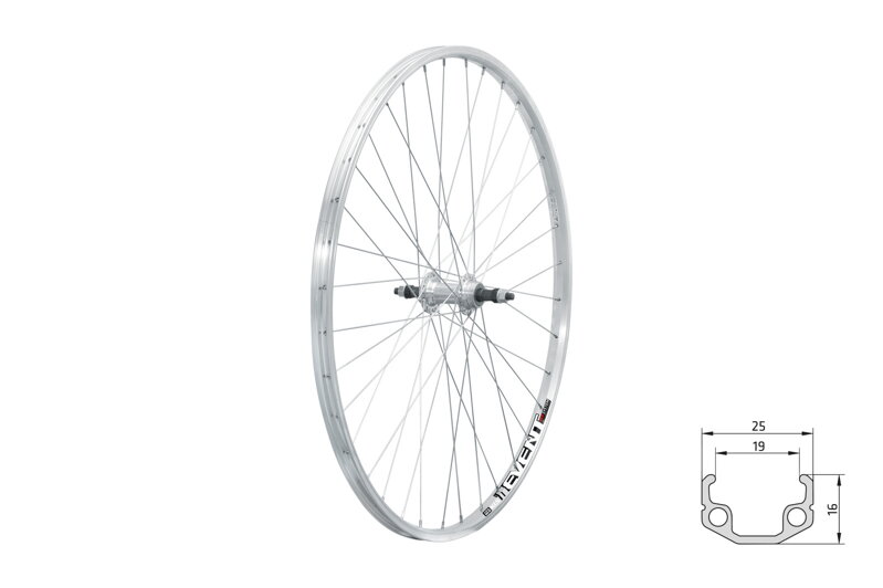 Zapletené koleso zadné KLS EVENT V-brake R, 28", silver Zapletené koleso zadné KLS EVENT V-brake R, 28", silver