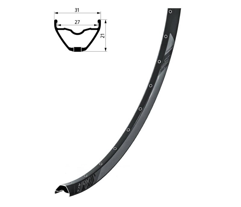 Ráfik KLS VALOR 2 DSC, 32H, 1 Nit, FV, 29" black Ráfik KLS VALOR 2 DSC, 32H, 1 Nit, FV, 29" black